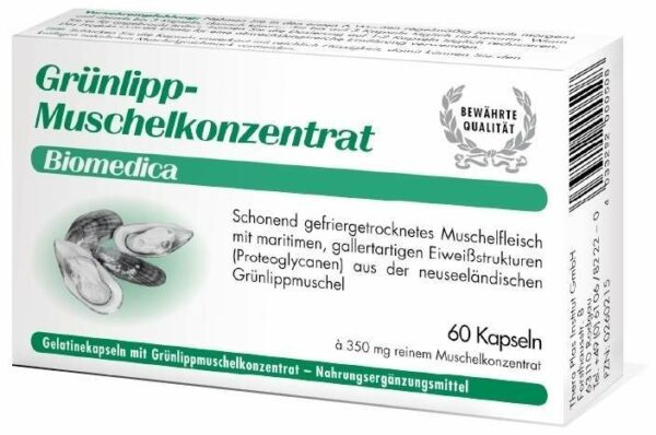 Grünlipp Muschelkonzentrat Biomedica 60 Kapseln