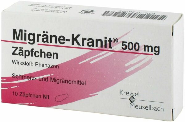 Migräne Kranit 500 mg 10 Zäpfchen