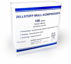 Zellstoff Mullkompressen 10 cm X 20 cm Unsteril 100 Kompressen