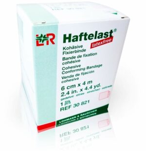 Haftelast Fixierbinde Kohäsiv Latexfrei 6 cm X 4 M Cremefarben...