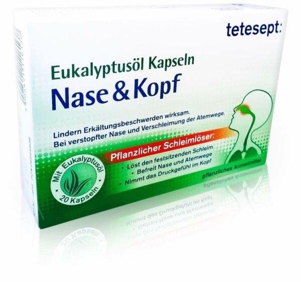 Tetesept Eukalyptusöl 20 Kapseln Nase & Kopf