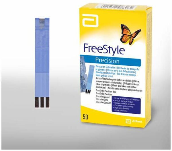 Freestyle Precision Blutzucker 50 Teststreifen Ohne Codieren