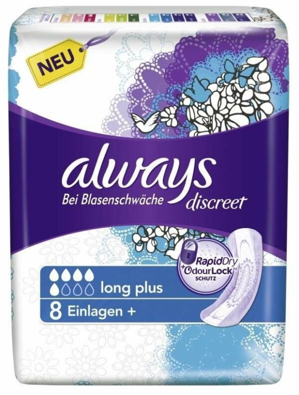 Always discreet Inkontinenz 8 Binden long plus