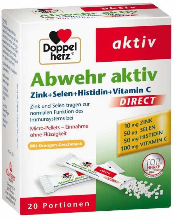 Doppelherz Abwehr aktiv Direct Zink und Selen Histidin Pellets 20  Pellets