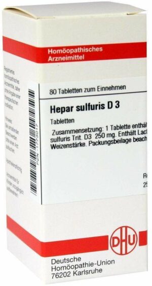 Hepar Sulfuris D3 Dhu 80 Tabletten