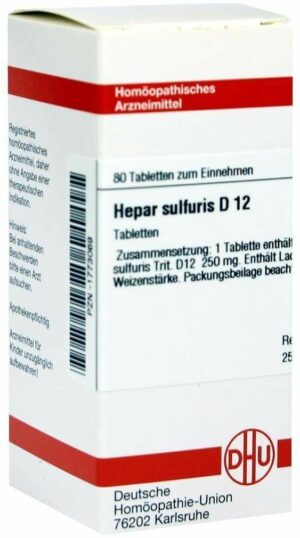 Hepar Sulfuris D12 Tabletten 80 Tabletten