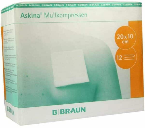 Askina Mullkompressen 10 X 20 cm 12fach Unsteril 100 Stück