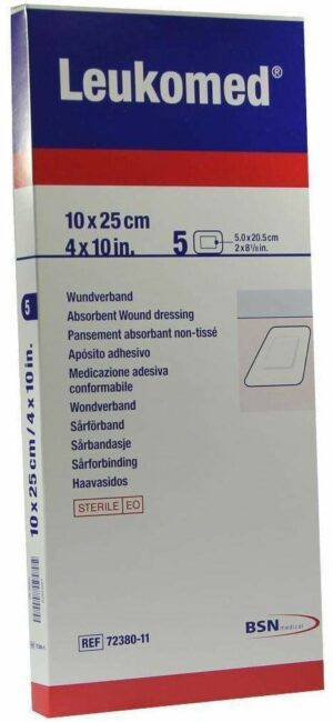 Leukomed 5 Sterile Pflaster 10 X 25 cm