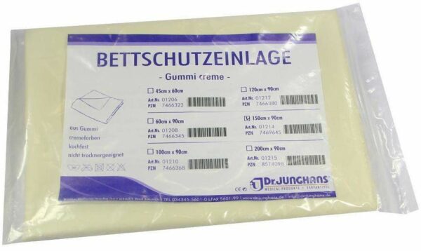 Bettschutzeinlage 150x90cm Gummi Creme