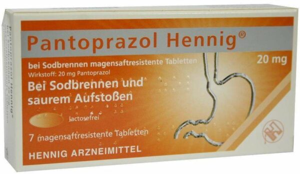 Pantoprazol Hennig bei Sodbrennen 20 mg 7 Magensaftresistente...