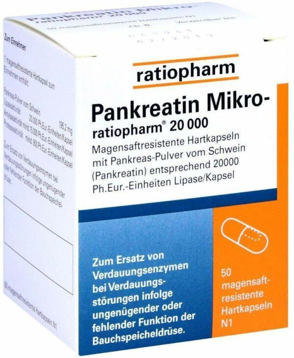 Pankreatin Mikro Ratiop.20000 50 Magensaftresistente Hartkapseln