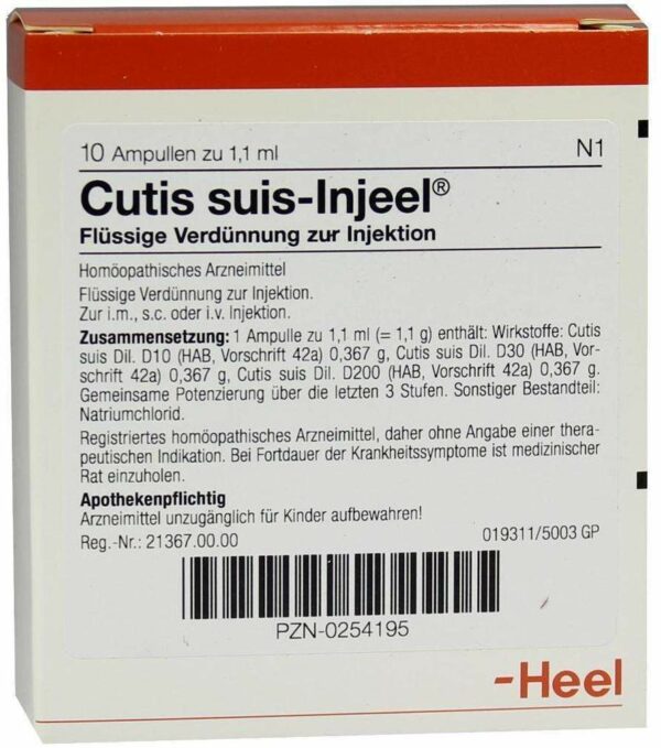 Heel Cutis Suis Injeele 10 Ampullen Je 1