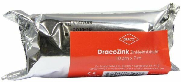 Zinkleimbinde Dracozink 10 cm X 7 M 1 Binden