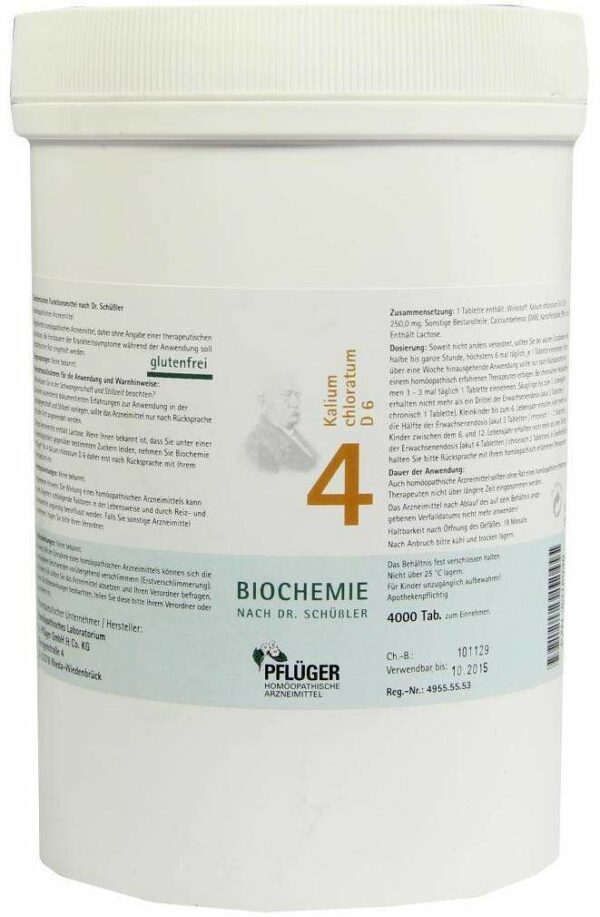 Biochemie Pflüger 4 Kalium Chloratum D6 4000 Tabletten