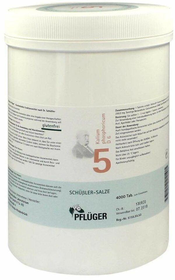 Biochemie Pflüger 5 Kalium Phosphoricum D6 4000 Tabletten