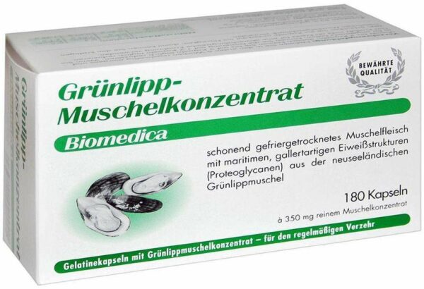 Grünlipp Muschelkonzentrat Biomedica 180 Kapseln