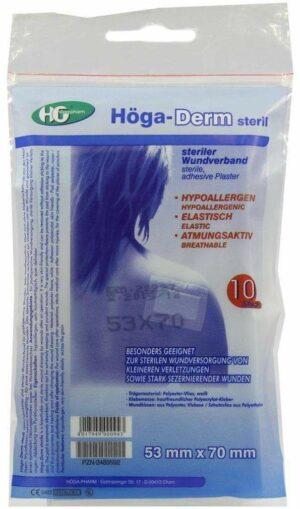 Höga Derm 10 Pflaster 53 mm X 70 mm Steril