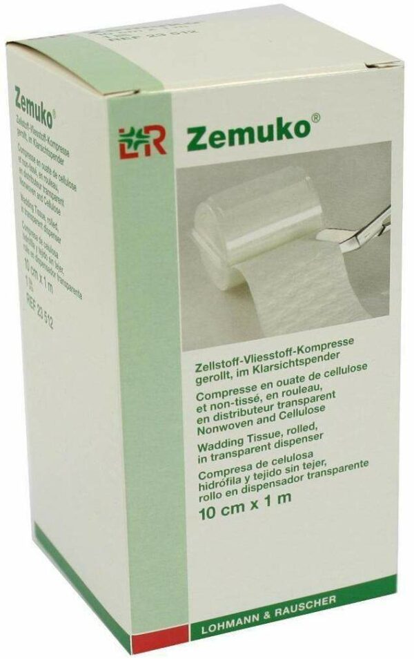 Zemuko Kompresse Gerollt 1mx10cm 23512