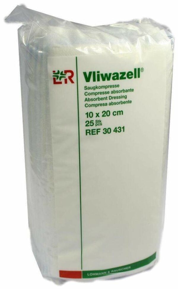 Vliwazell Kompressen 10x20cm Unsteril 25 Kompresse