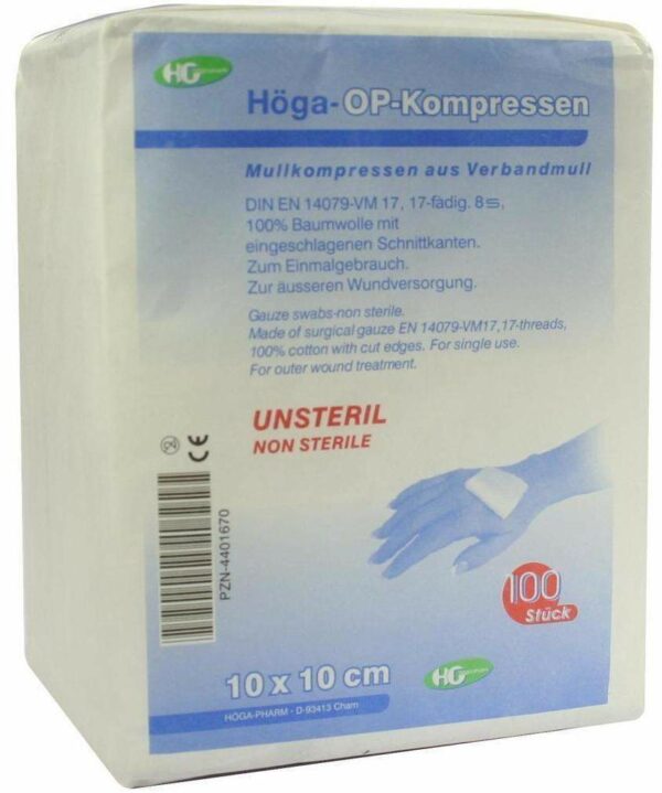 Höga Op Kompressen 10x10cm 8fach Unsteril