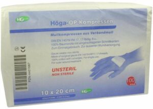 Höga Op Kompressen 10x20cm 8fach Unsteril