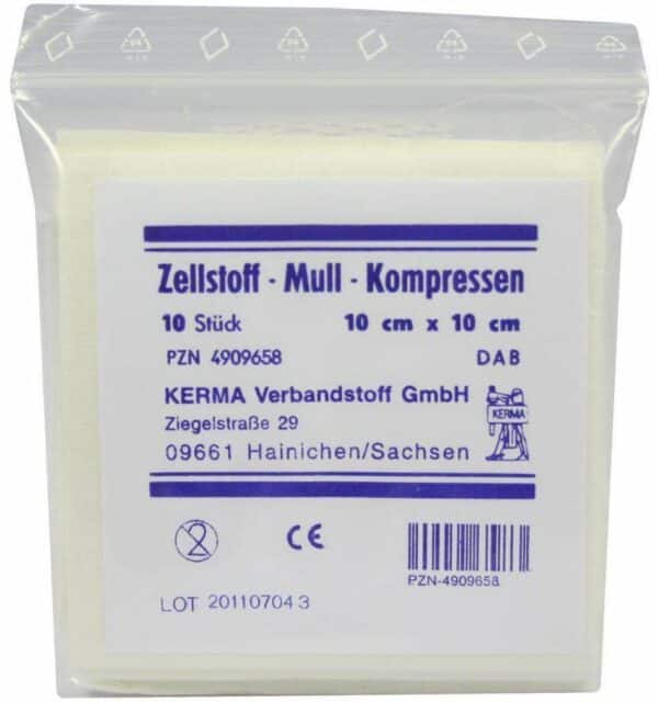 Zellstoff Mullkompressen 10 X 10 cm Unsteril 10 Kompressen