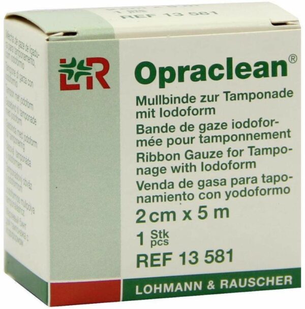 Opraclean Mullbinde zur Tamponade Mit Iodoform 2cmx5m