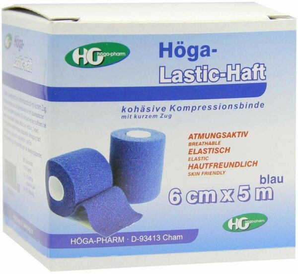 Höga Lastic Haft Binde 6cmx5m Blau