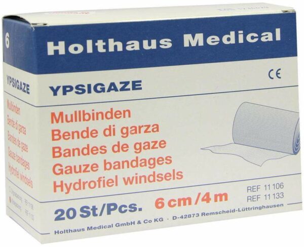 Ypsigaze Mullbinde 6 cm X 4 M 20 Binden