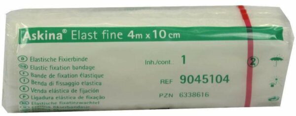 Askina Elast Fine Binde 4 M X 10 cm Cellophaniert 1 Binde