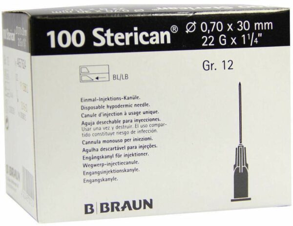 Sterican Kanülen Luer-Lok 22 G X 1 1°4  0