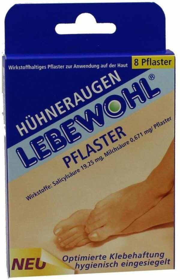 Lebewohl Hühneraugen 8 Pflaster