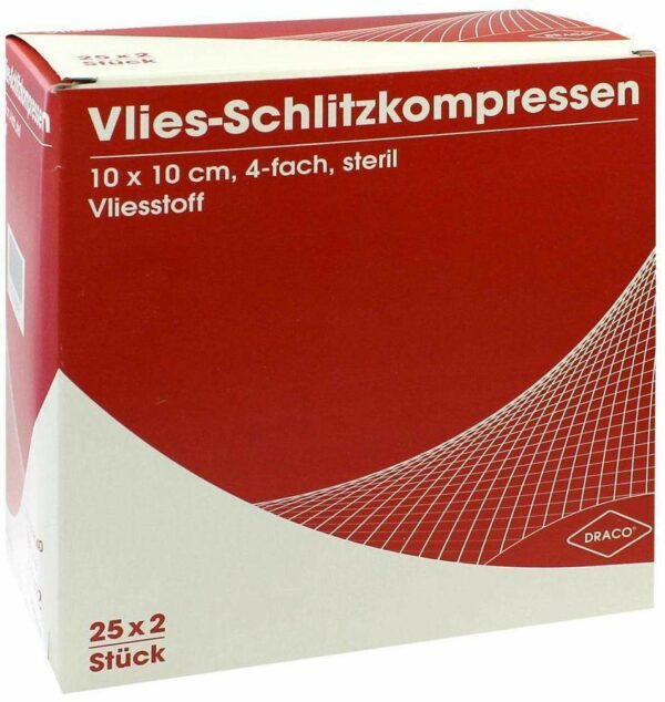 Schlitzkompressen Vlies 10x10cm 4fach Steril