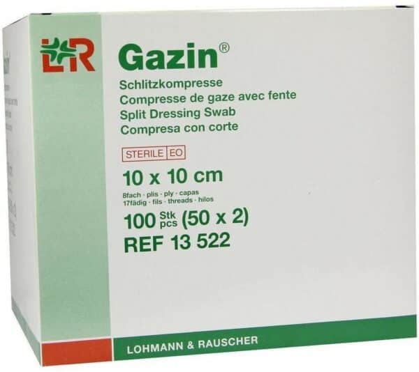 Gazin Schlitzkompressen 10x10cm 8fach Steril