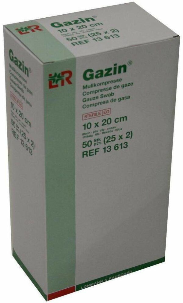 Gazin 25 X 2 Kompressen 10 X 20 cm 8fach Steril