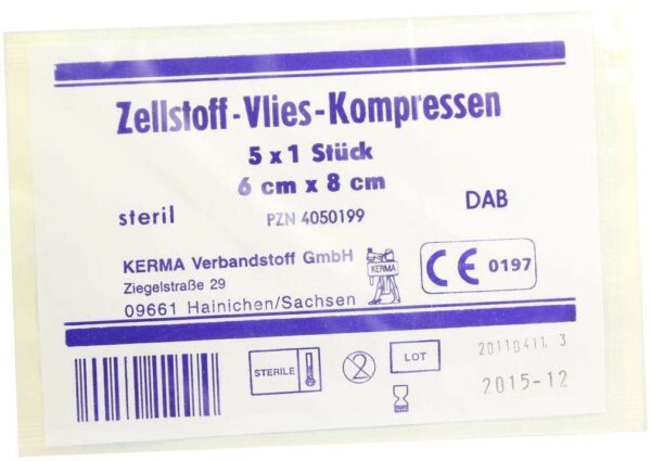 Zellstoff Vlies Kompressen 6x8cm Steril