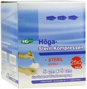 Höga Steril 25 X 2 Kompressen 5 X 5 cm 8 Fach