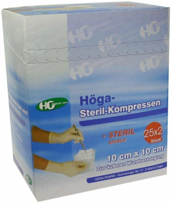 Höga Steril 25 X2 Kompressen 10 X 10 cm 8fach