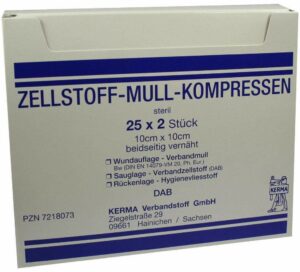 Zellstoff Mullkompressen 10cmx10cm Steril 25x2 Kompressen