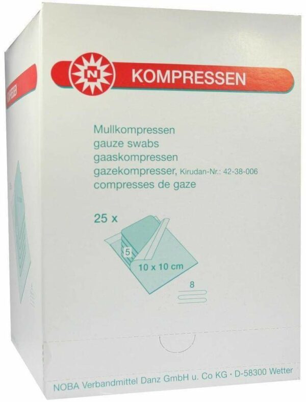 Mullkompressen 10 X 10 cm 8-Fach Steril 25 X 5 Kompressen