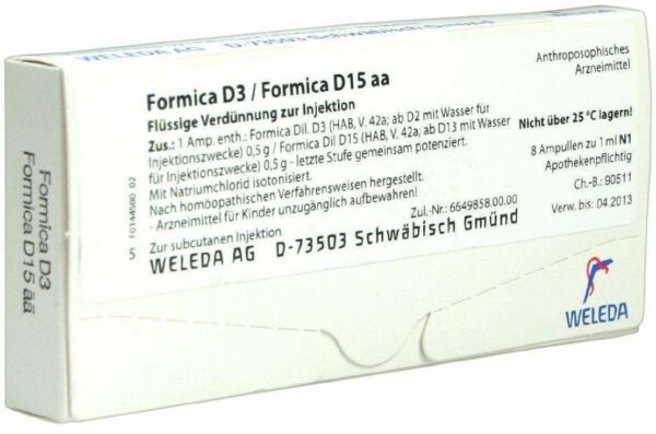 Formica D 3 Formica D 15 Aa Weleda 8 X 1 ml Ampullen