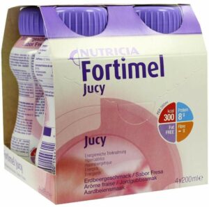 Fortimel Jucy Erdbeergeschmack 4 X 200 ml Trinkflasche