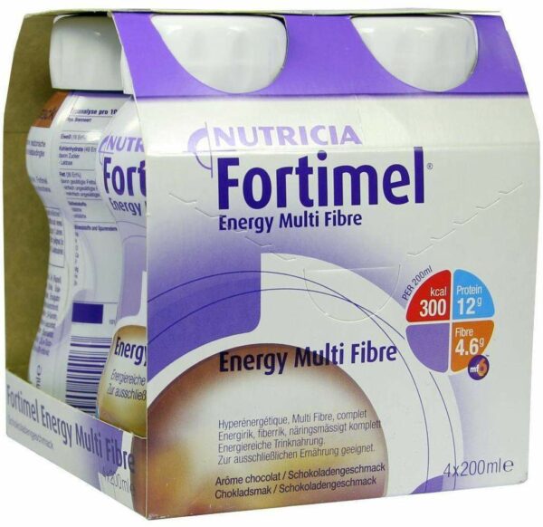 Fortimel Energy Multi Fibre Trinknahrung Schokolade 4 X 200 Ml...