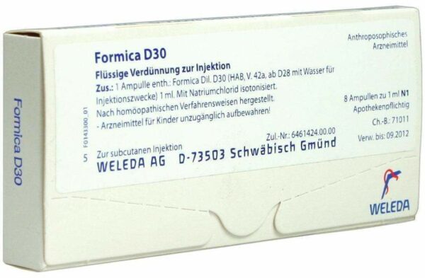 Formica D 30 Weleda 8 X 1 ml Ampullen