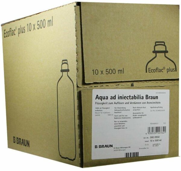 Aqua Ad Injectabilia Braun Ecoflac Plus 10 X 500 Ml...