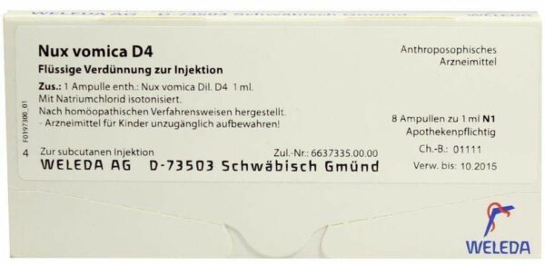 Weleda Nux Vomica D4 8 X 1 ml Ampullen