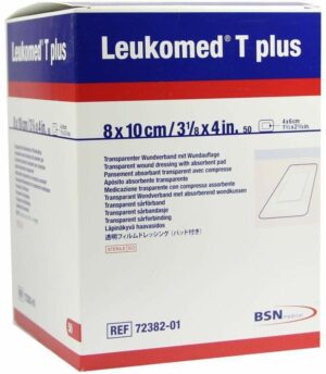 Leukomed Transparent Plus Sterile Pflaster 8 X 10 cm 50 Pflaster