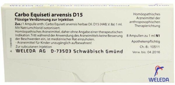 Carbo Equiseti Arvensis D15 Weleda 8 X 1 ml Ampullen