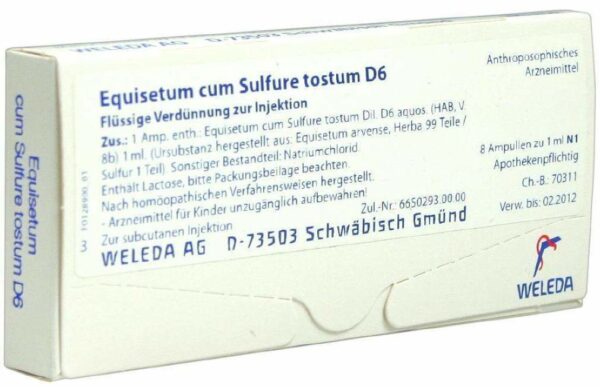 Equisetum Cum Sulfure Tostum D 6 Weleda 8 X 1 ml Ampullen