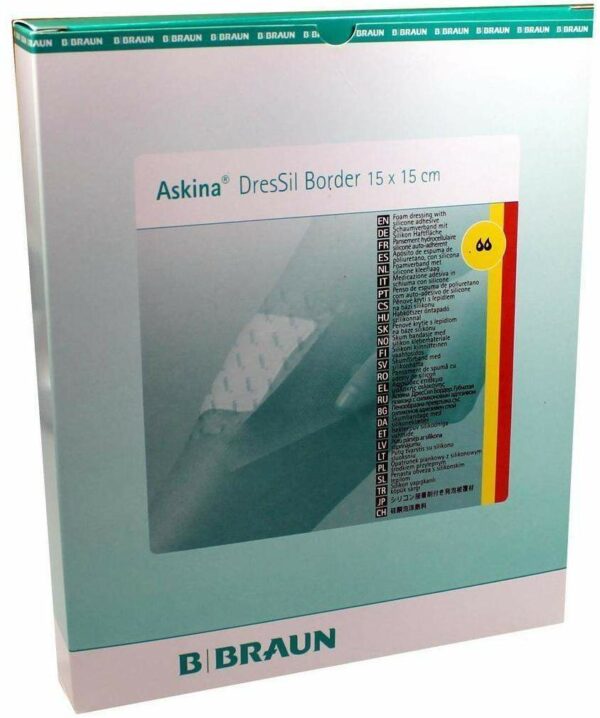 Askina Dressil Border Silicon Schaumstoffverband 15 X 15 cm 10...